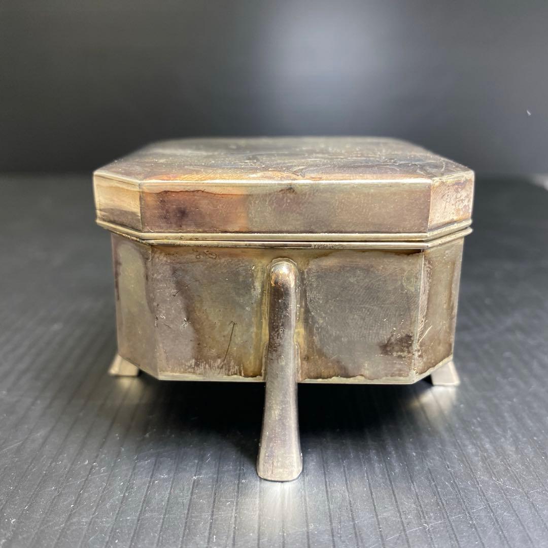 純銀　四足　彫金　ボンボニエール　102g 東さ8-0208☆2F