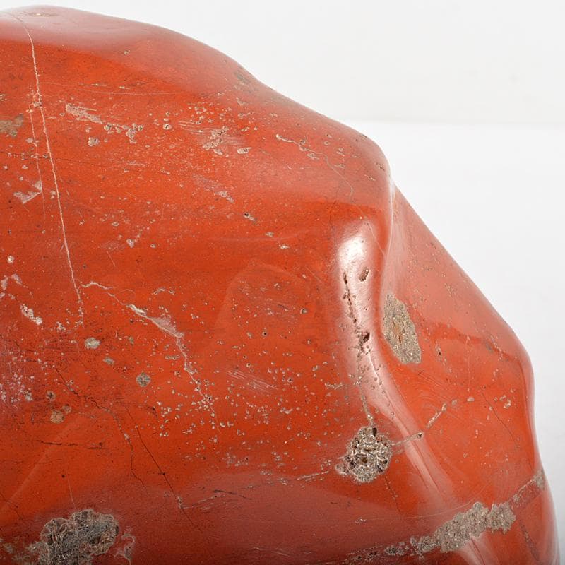 天然石　鑑賞石　佐渡赤玉石　赤石　置物　重さ約2.5㎏　唐木台付　C　R6924