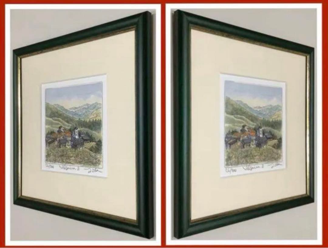 絵画・額縁・版画・織田 義郎・新品未使用・エッチング・ヴェルチーナⅡ・美術品