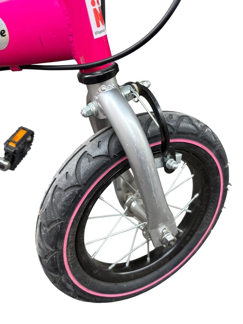 ヘンシンバイク　12インチ　ピンク　スタンド付