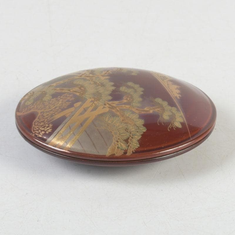 茶道具　蒔絵師　宗祥作　住吉蒔絵　香合　共箱　V　9743