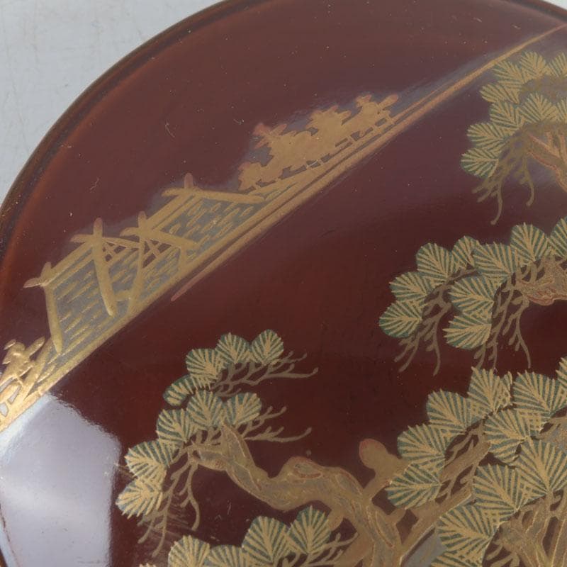 茶道具　蒔絵師　宗祥作　住吉蒔絵　香合　共箱　V　9743