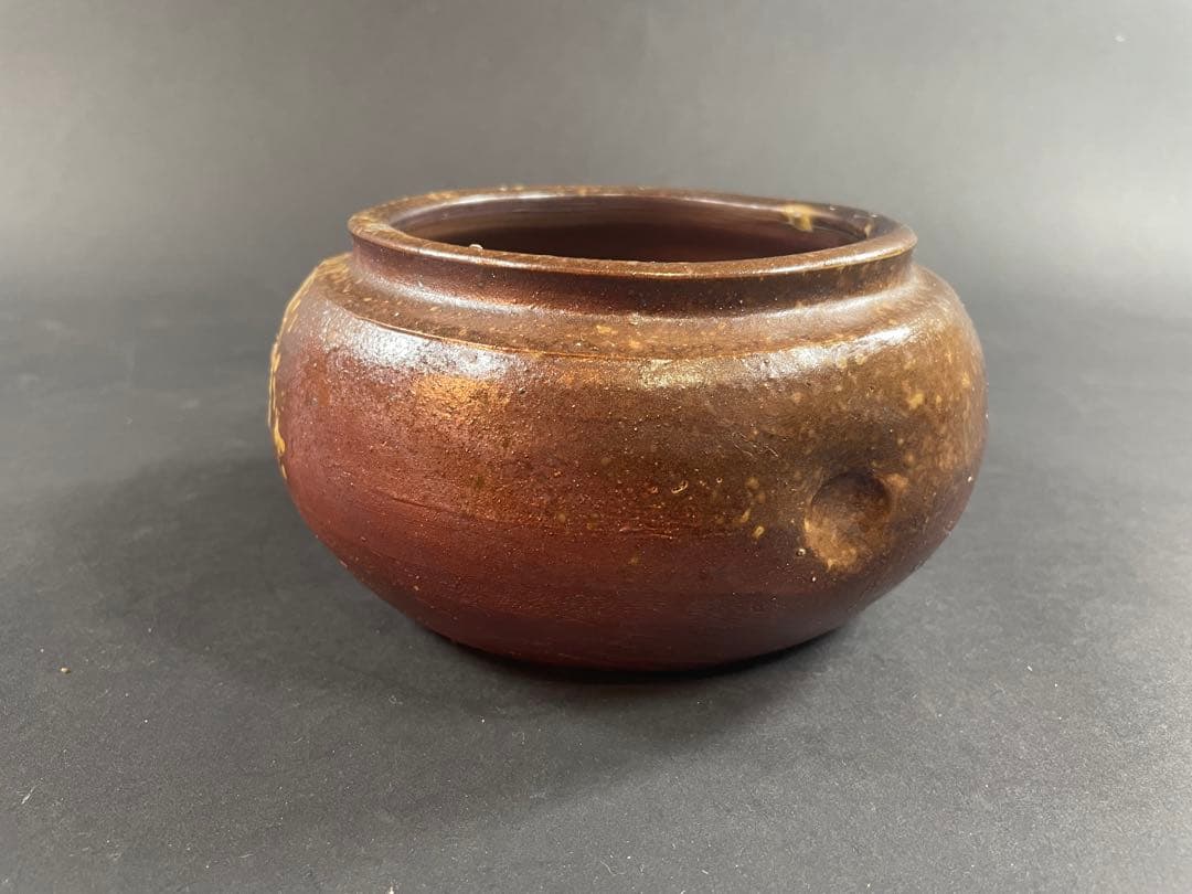 6 最終値下げ　原田陶月 備前 共箱 建水 茶器 茶道具