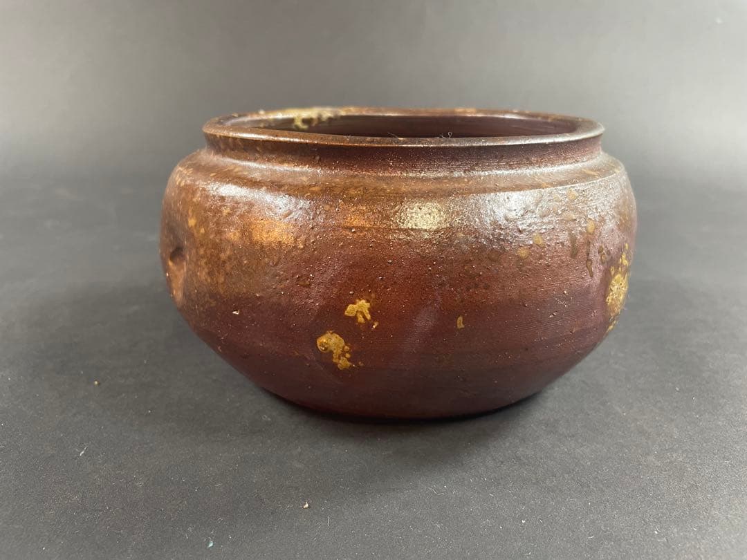 6 最終値下げ　原田陶月 備前 共箱 建水 茶器 茶道具