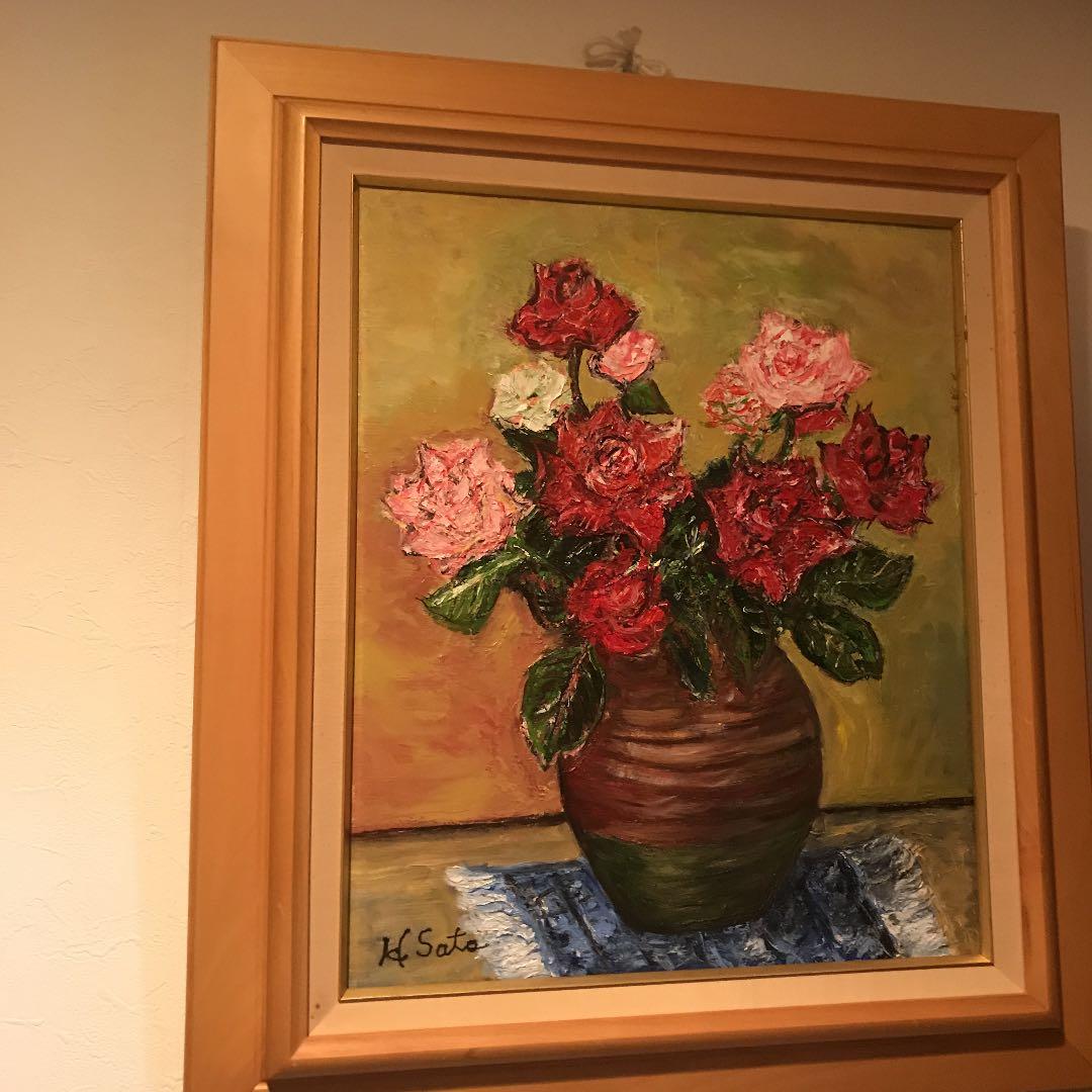 ☆大迫力‼︎圧巻‼︎ 絵画 油絵 花瓶油絵 ☆ 風水運気アップ‼︎ 花の油絵♪