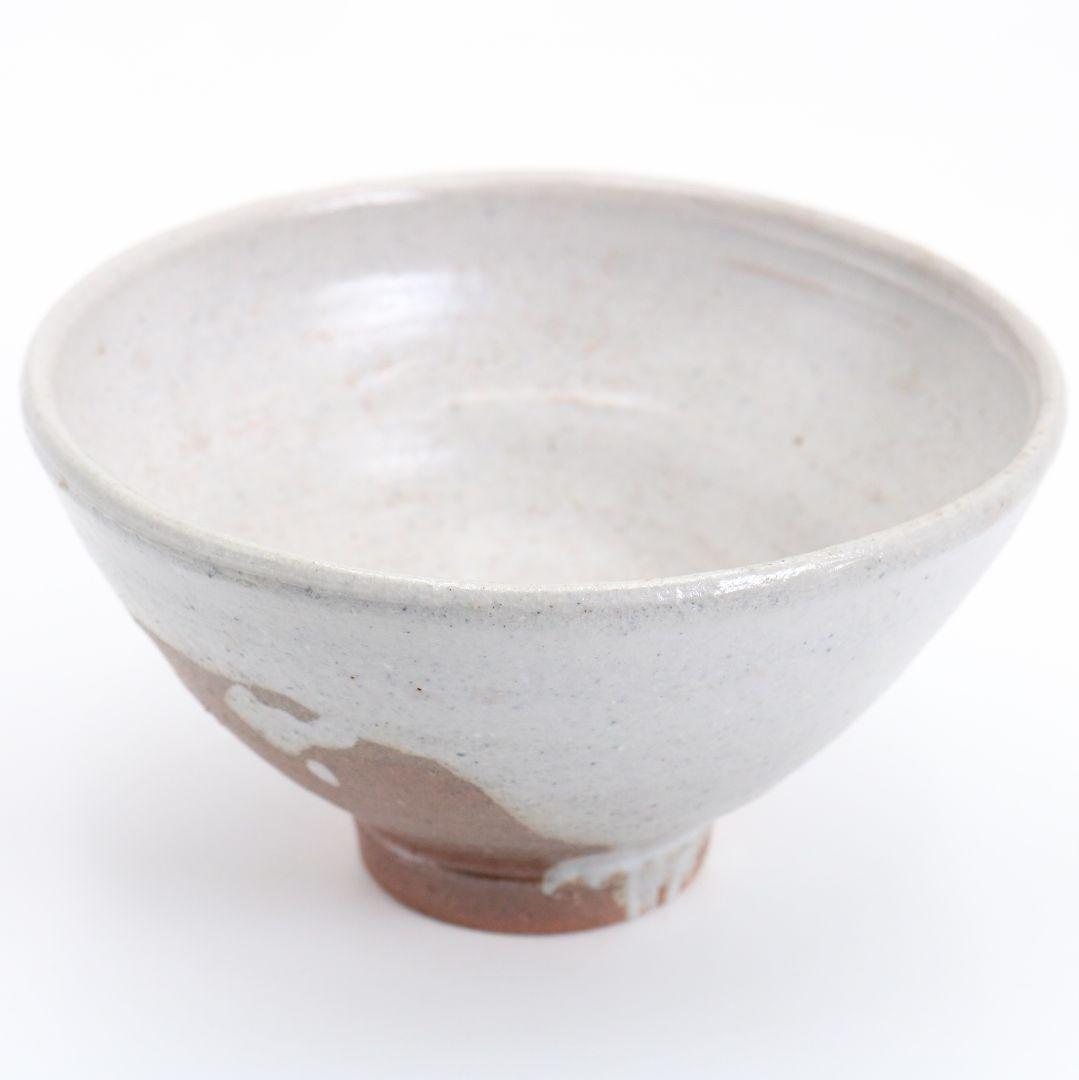 川喜田半泥子作 白掛茶碗 茶道具 共箱　V889　T1
