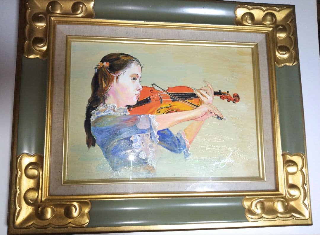 奥龍之介、絵画、油彩４号、G線上のアリア、肉筆、高級額縁、高塚省吾、宮永岳彦