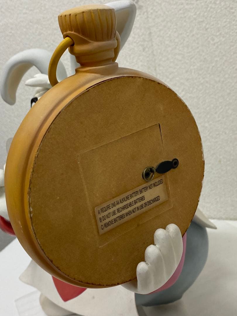 3-2701 激レア★不思議の国のアリス 白うさぎ 兎置き時計 ビッグフィギュア