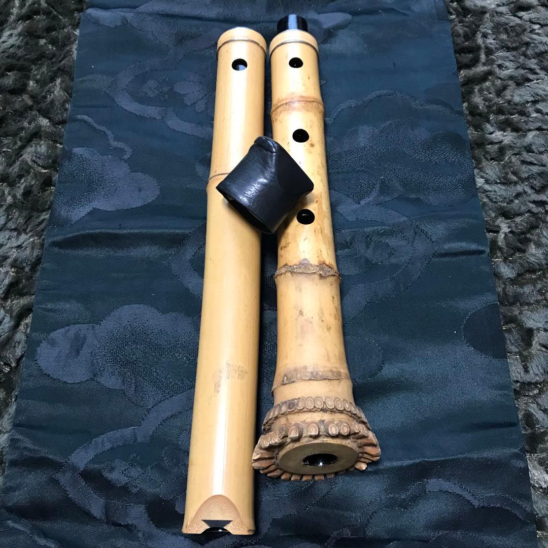 尺八 琴古流 在銘 中継ぎ緩み無し 二尺一寸管 籐巻銀三線 【音出し確認済み】