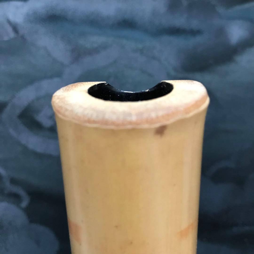 尺八 琴古流 在銘 中継ぎ緩み無し 二尺一寸管 籐巻銀三線 【音出し確認済み】