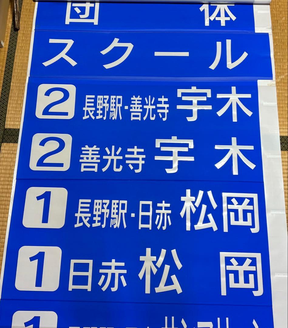 川中島バス長野市内用　後面方向幕