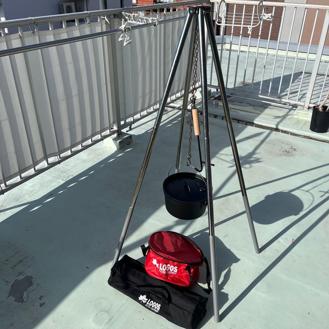 LOGOS クワトロポッド　トライポッド ダッチオーブン 焚き火台 鍋 セット