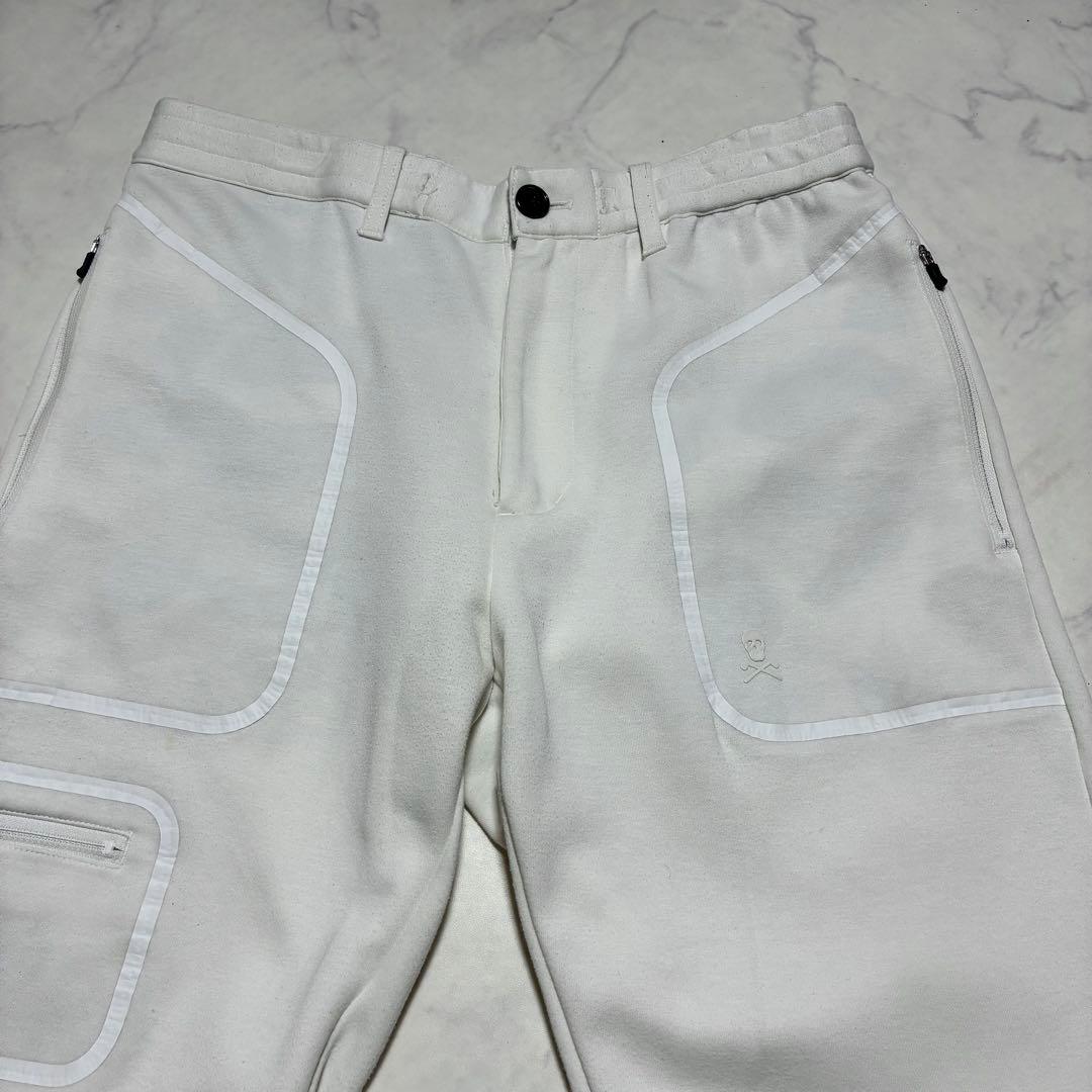 MARK＆LONA ゴルフパンツ スウェット ロゴ スカル カモフラ 白 L