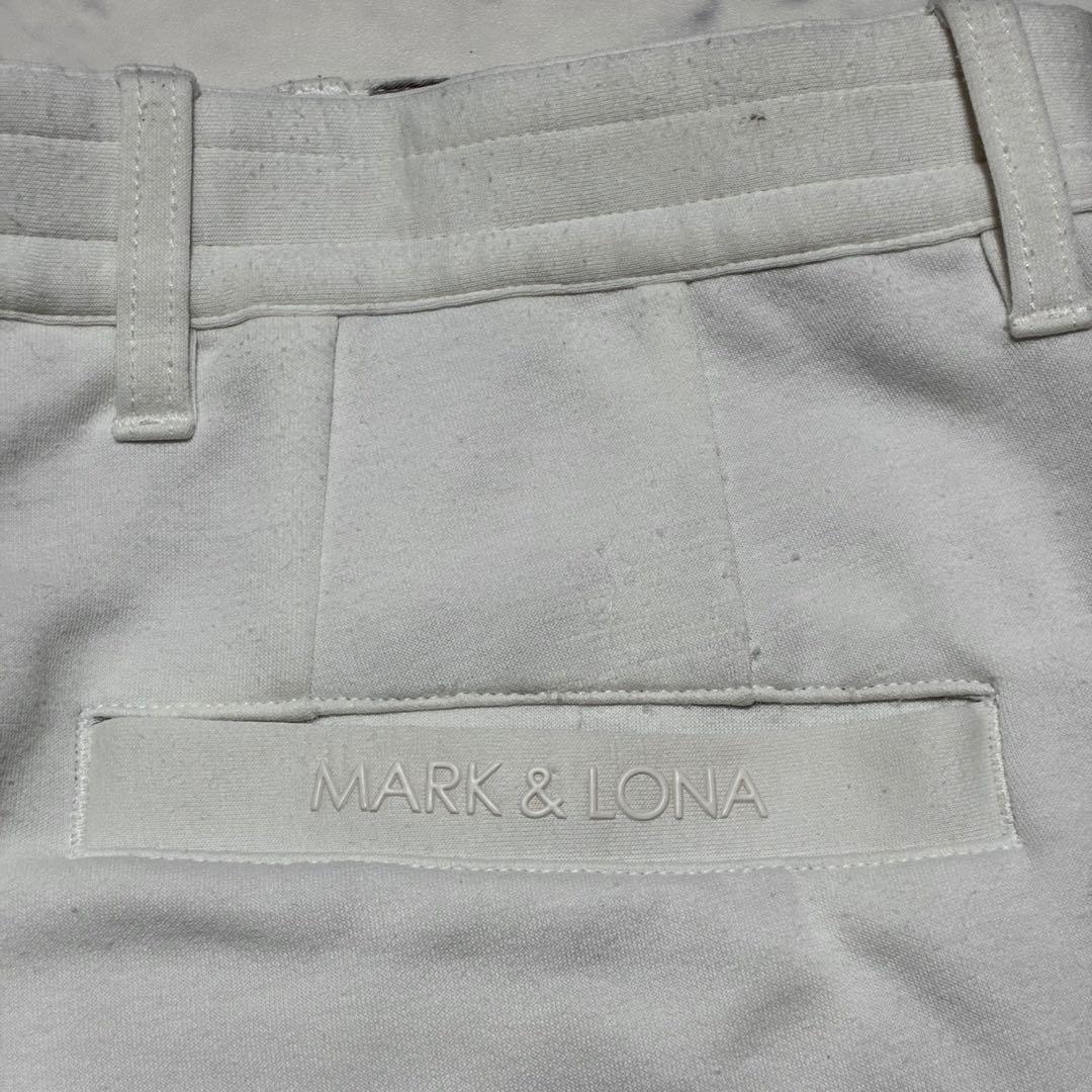 MARK＆LONA ゴルフパンツ スウェット ロゴ スカル カモフラ 白 L