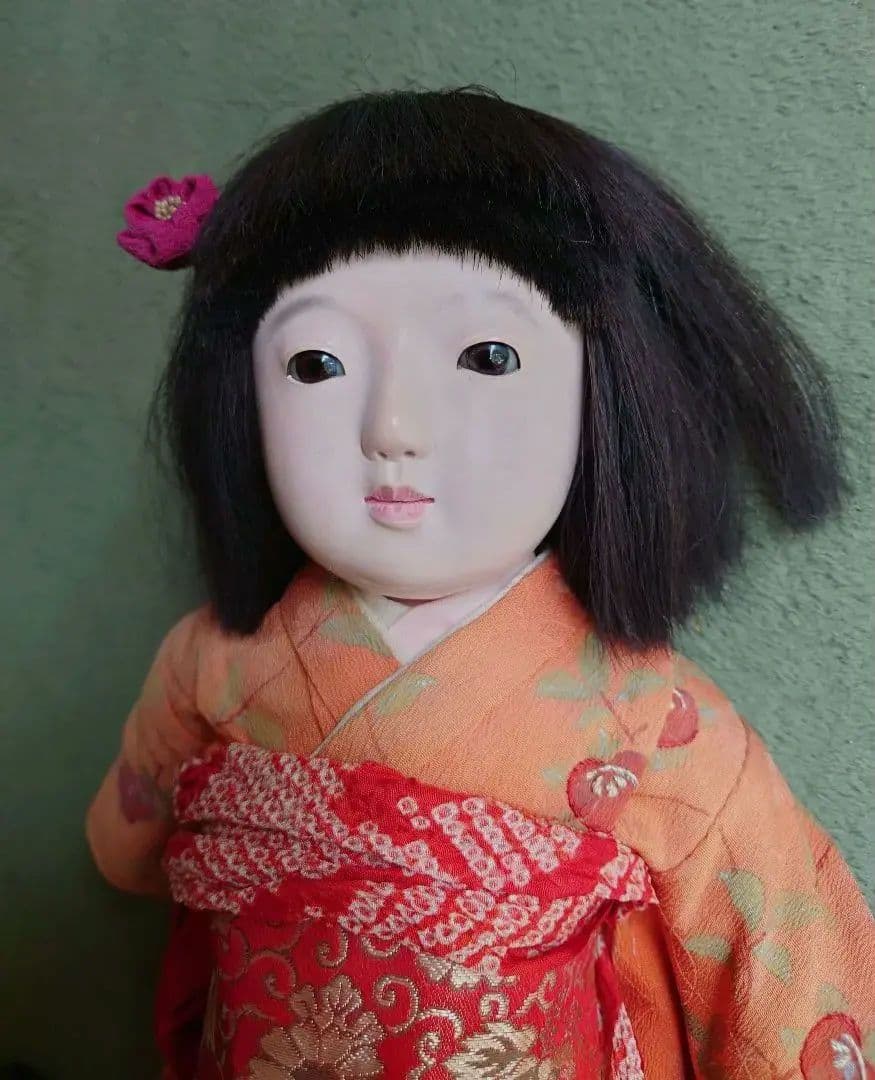 希少 修復済 永徳齋銘 大正期の光龍斎 滝澤義豊 42㎝ 市松人形 アンティーク