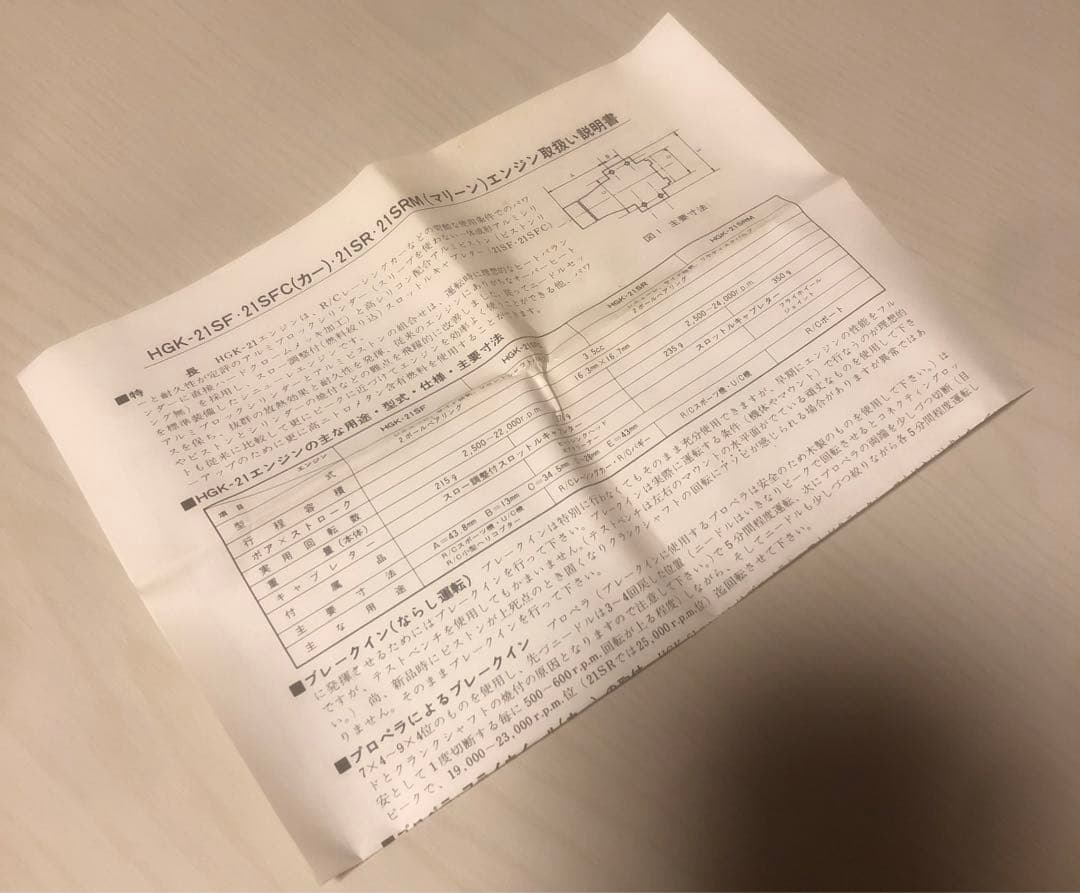 HGK 21 SF R/Cエンジン