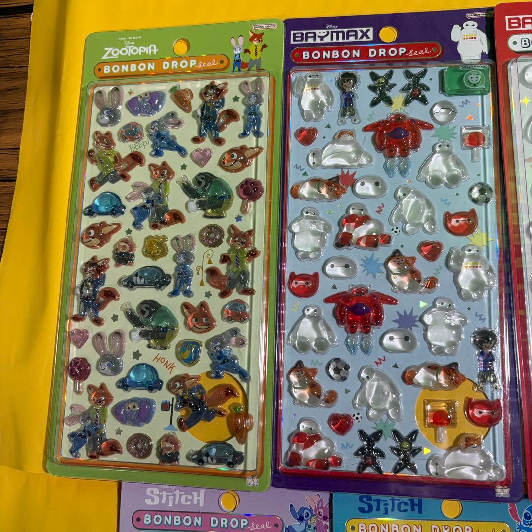 【正規品】ボンボンドロップシール　大　ディズニー　ズートピア等　9枚セット