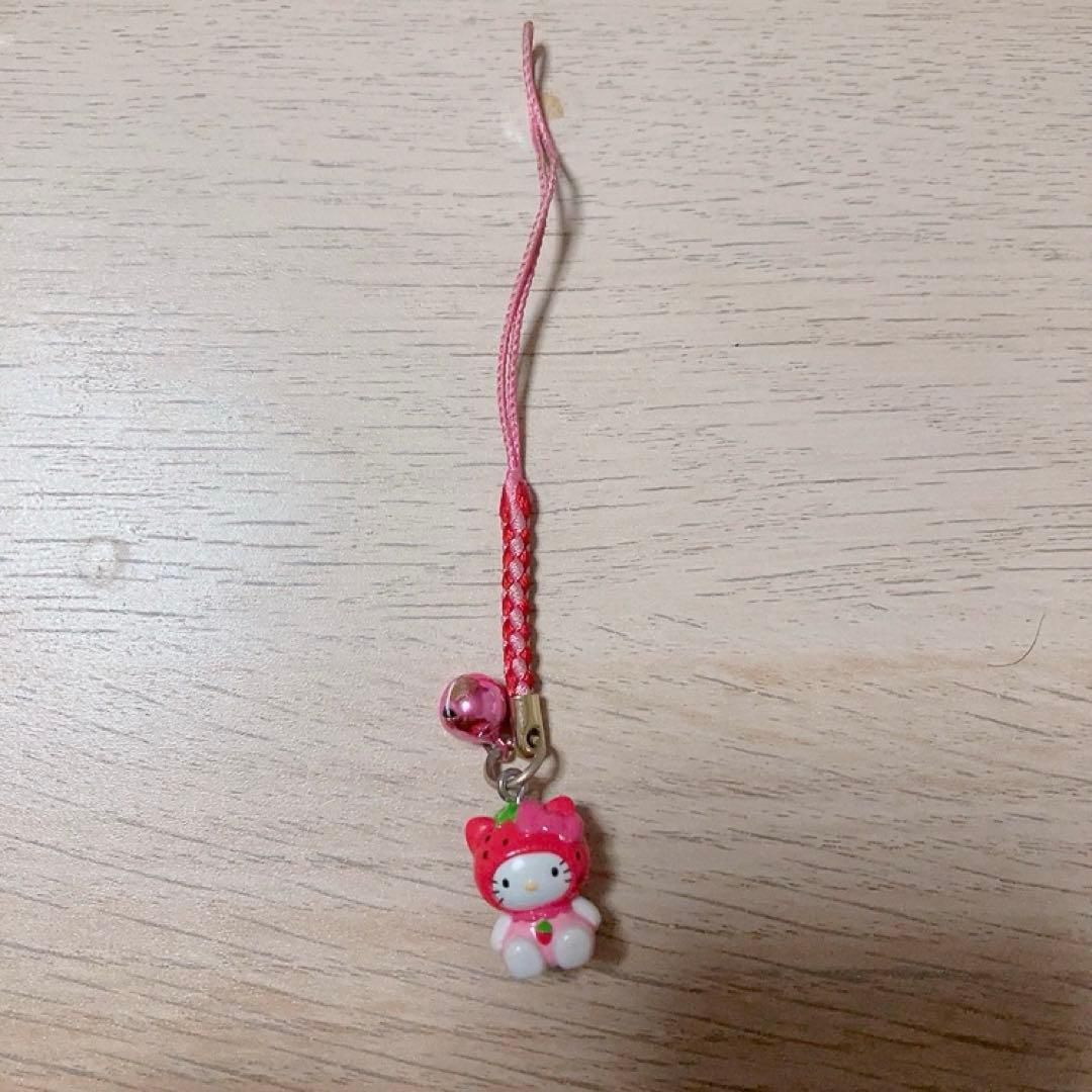 ハローキティ　ご当地　栃木　いちごキティ　ストラップ　キーホルダー　根付け