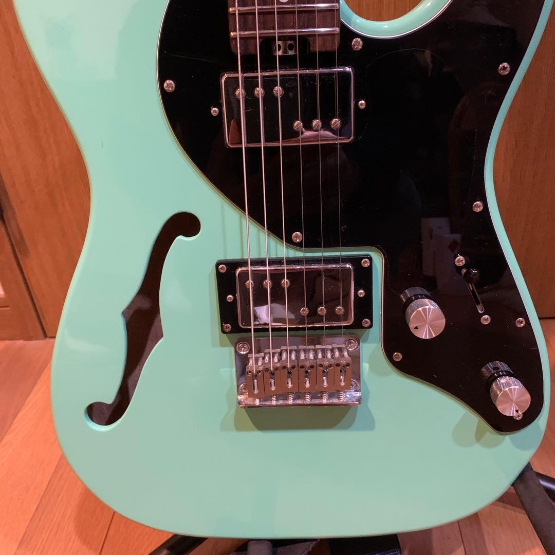 EART セミホロウボディ エレキギター ミントグリーン　ステンレスフレット