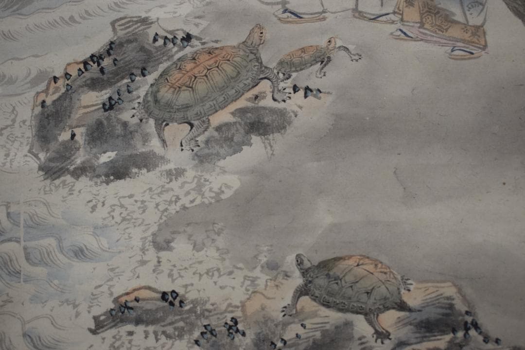 【真作】柴田義薫/春景嵐山山水図/高砂之図/双幅/掛軸☆宝船☆Y-962　JM