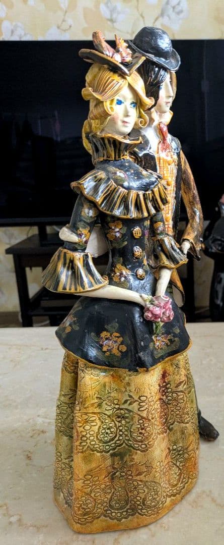 フランス　パリ　ルシアン　ヌーケルマン　カップル　陶器　人形　アンティークドール