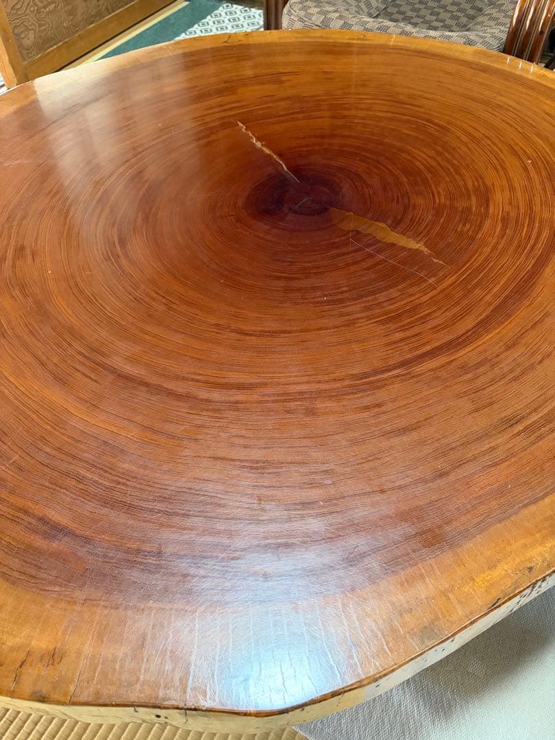 花梨　一枚板　ローテーブル　高級　アンティーク