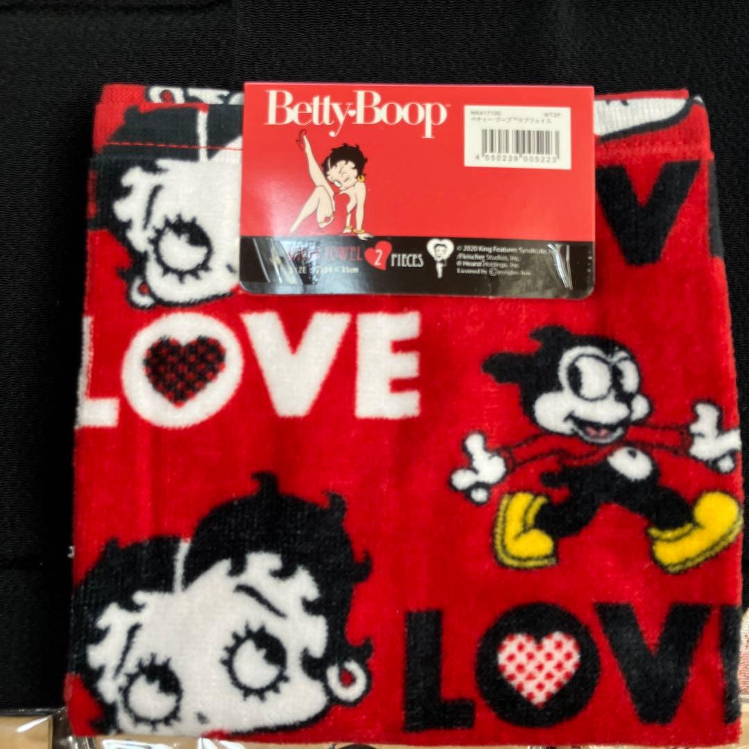 BettyBoop ウォッシュタオルと吸水コースター　昭和レトロ　未使用未開封
