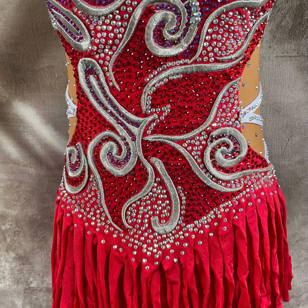 社交ダンス　ラテンダンス　ドレス衣装　赤　S1118