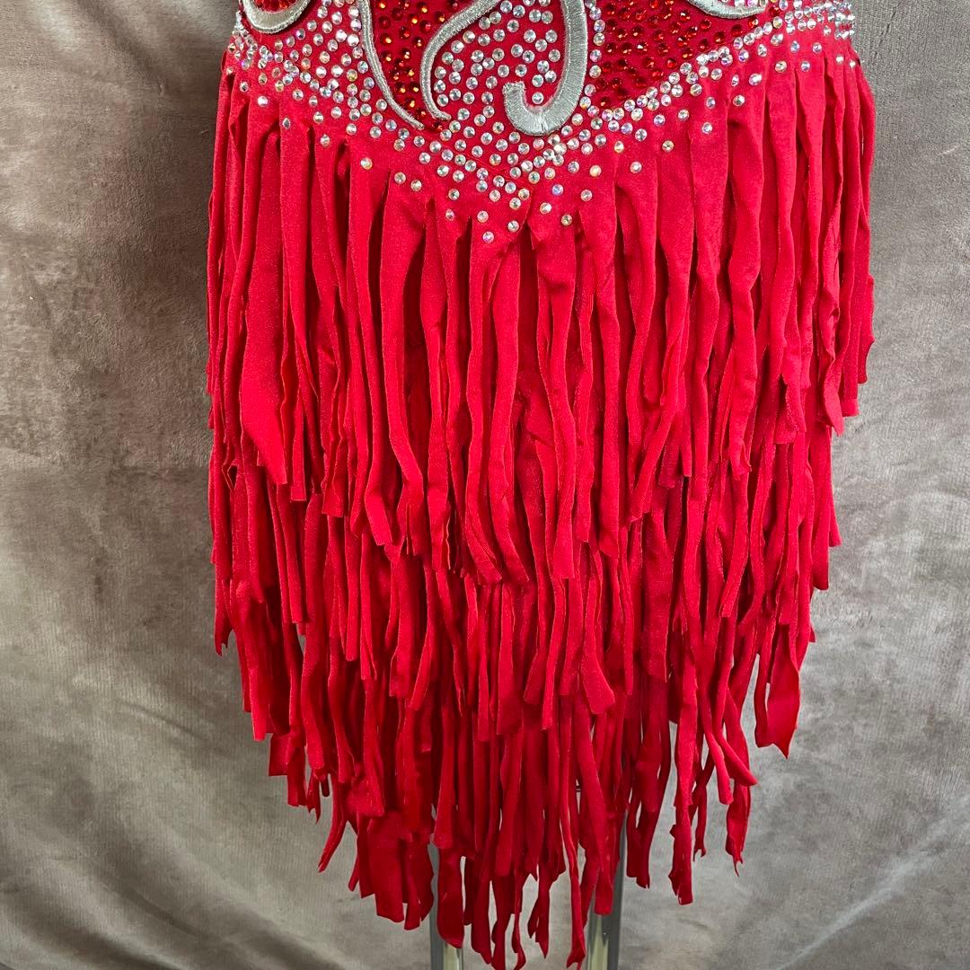 社交ダンス　ラテンダンス　ドレス衣装　赤　S1118