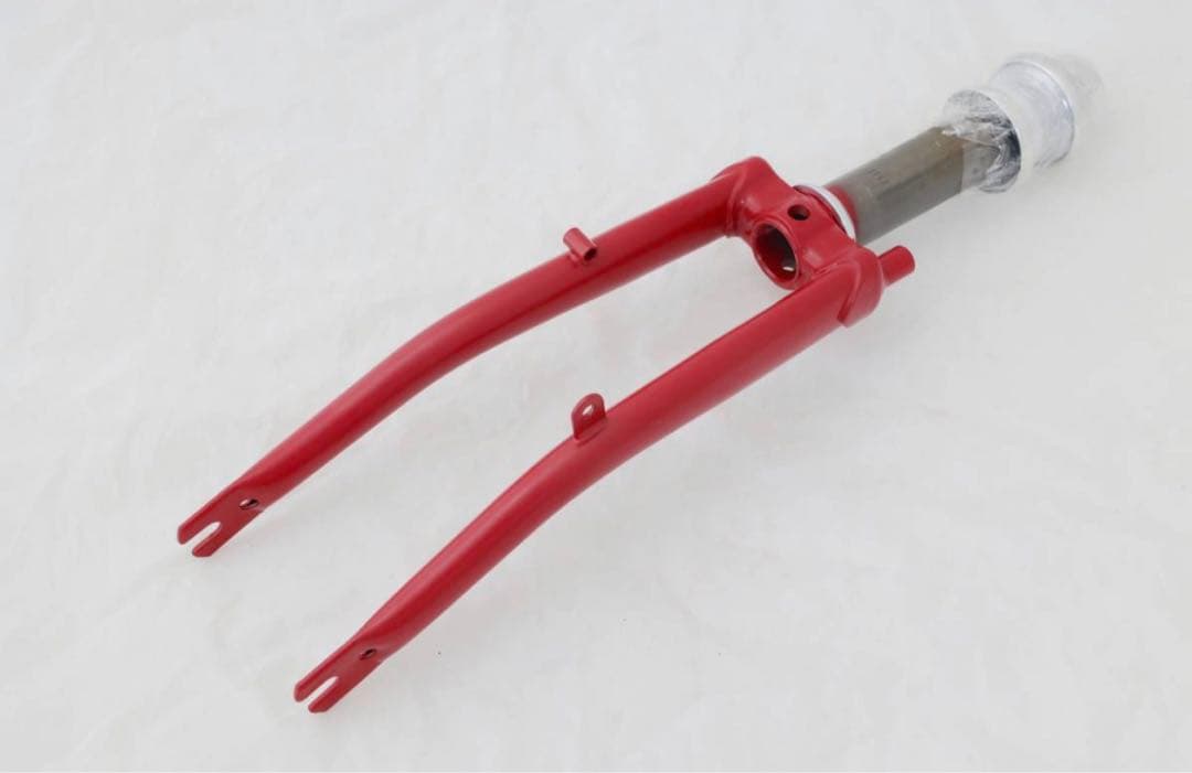 brompton純正フロントフォーク　艶消し赤　純正ヘッドセット付　新車外し