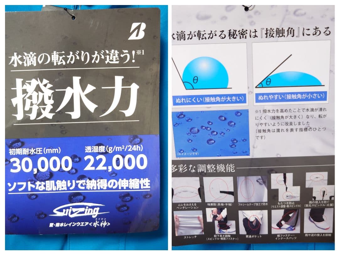 水神 ブリヂストン ゴルフ スポーツ レインウェア 合羽