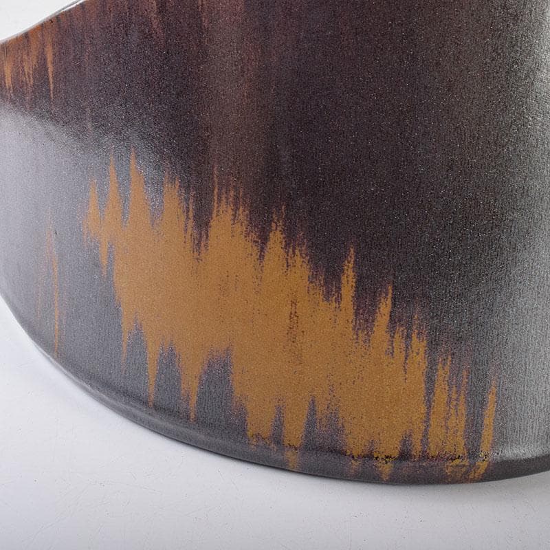 瀬戸焼　今野登志夫作　古瀬戸花器　共箱　V　7170C