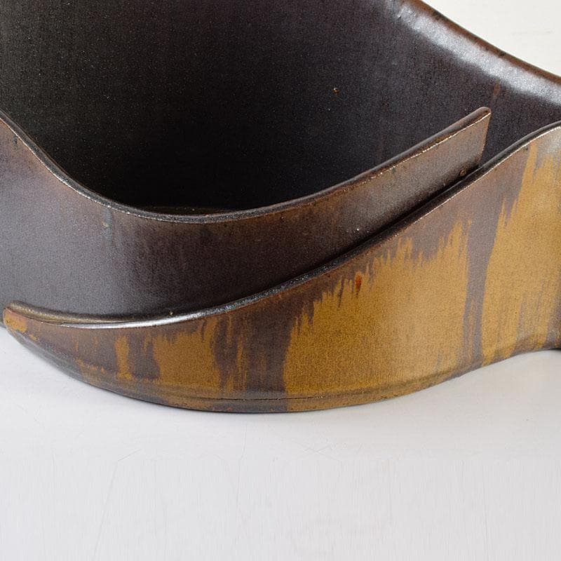 瀬戸焼　今野登志夫作　古瀬戸花器　共箱　V　7170C