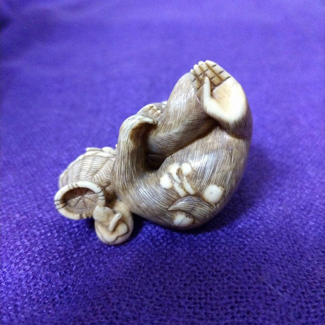 専用です！骨董品　親子猿　根付け