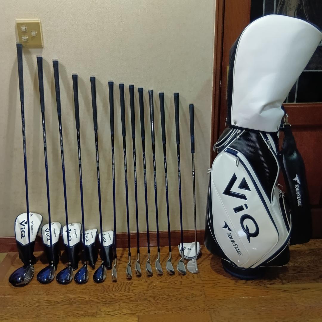 ブリヂストン　ツアーステージViQ13本フルセット,フレックスS＋キャディバック