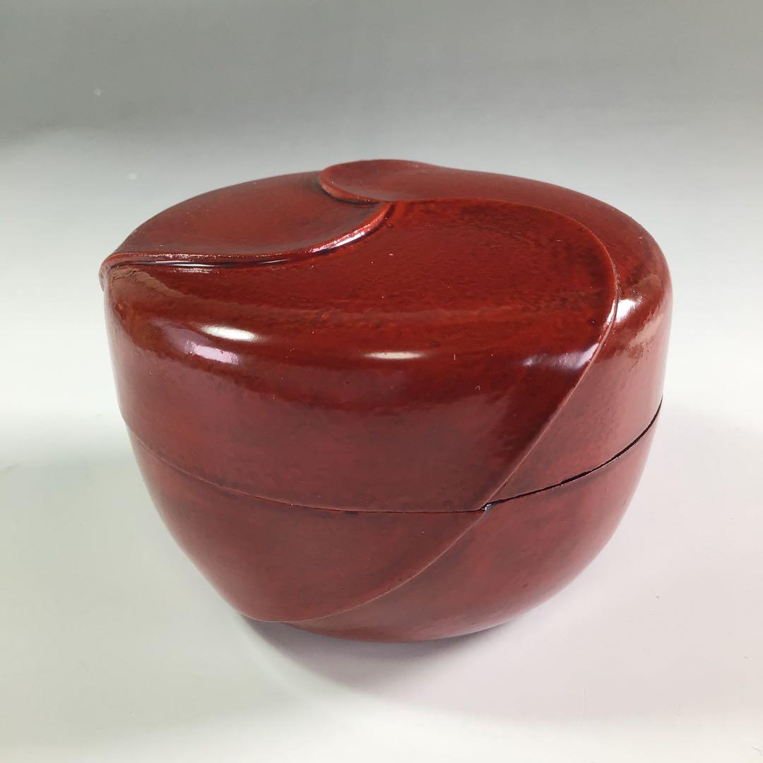 Ｒ４８　棗　『松永忠能(三喜三)作』『溜塗』『大平棗』　共箱　茶道具