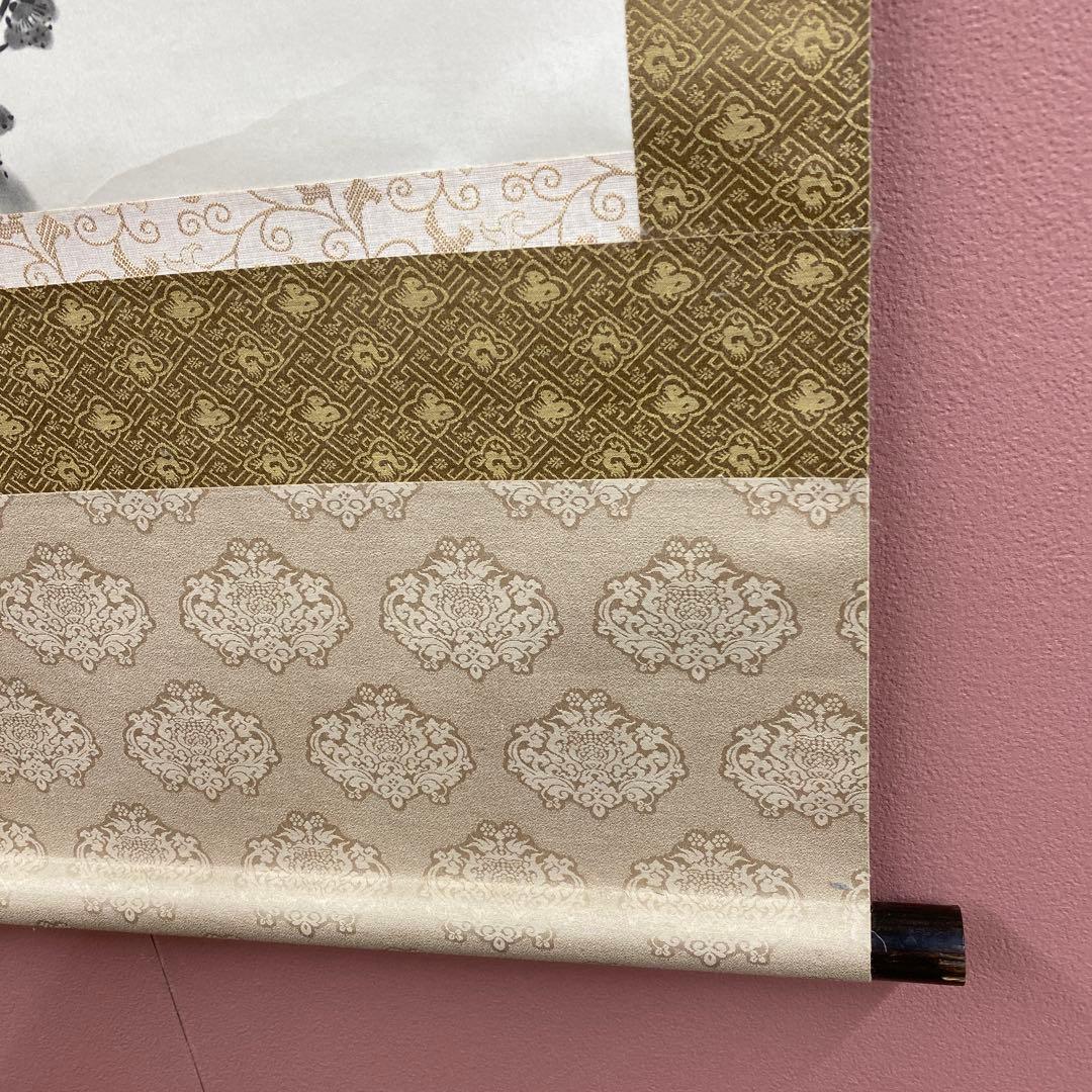 美品 掛け軸 宮本武蔵筆 名品選「枯木鳴鵙図・紅梅鳩図」工芸印刷 縁起物