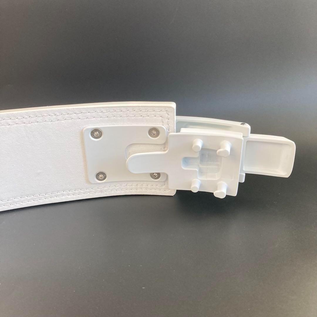 本革13ミリ パワーベルト レバーアクション XLサイズ 可変式 ALLホワイト