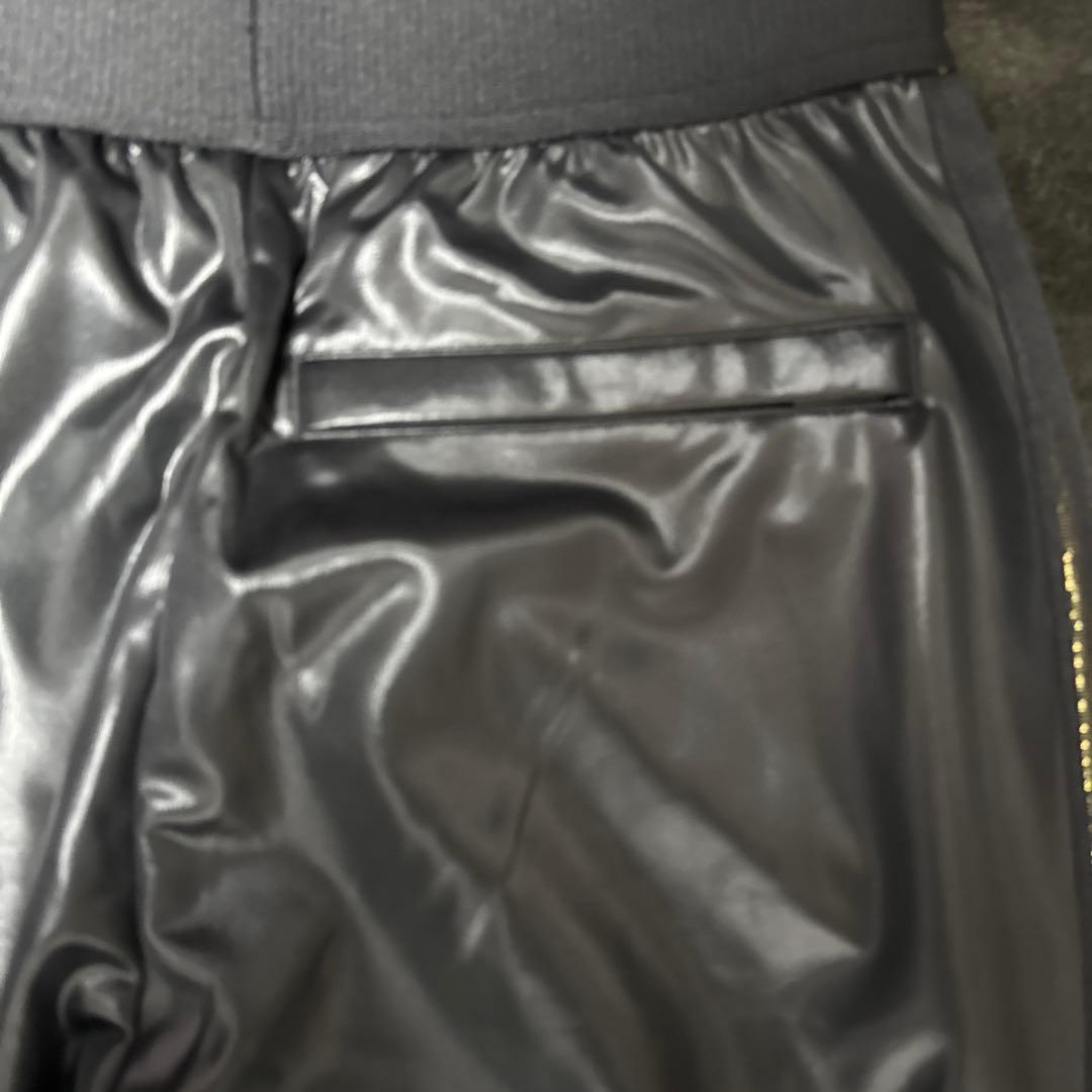 adidas フード付き コーティング ジャケット ジャージ 上下セットブラック