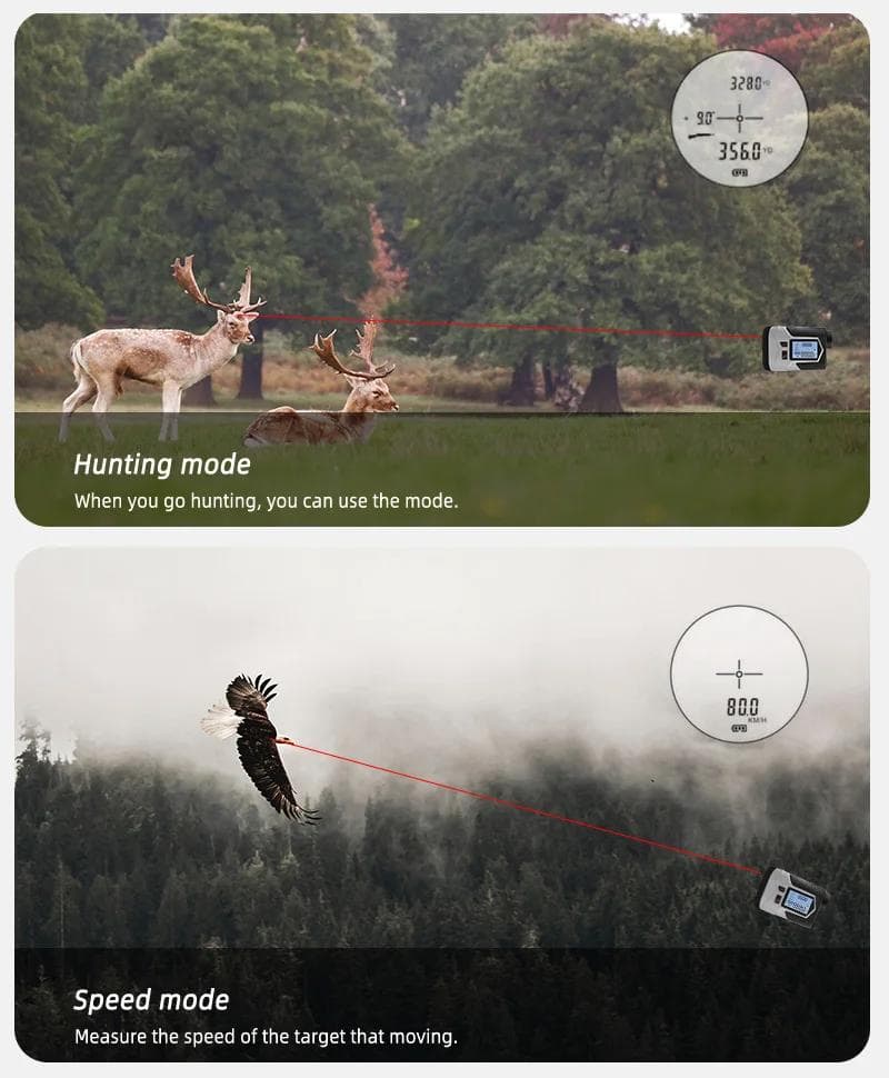 ゴルフ用レーザー距離計 650m 高精度 8モード シルバー