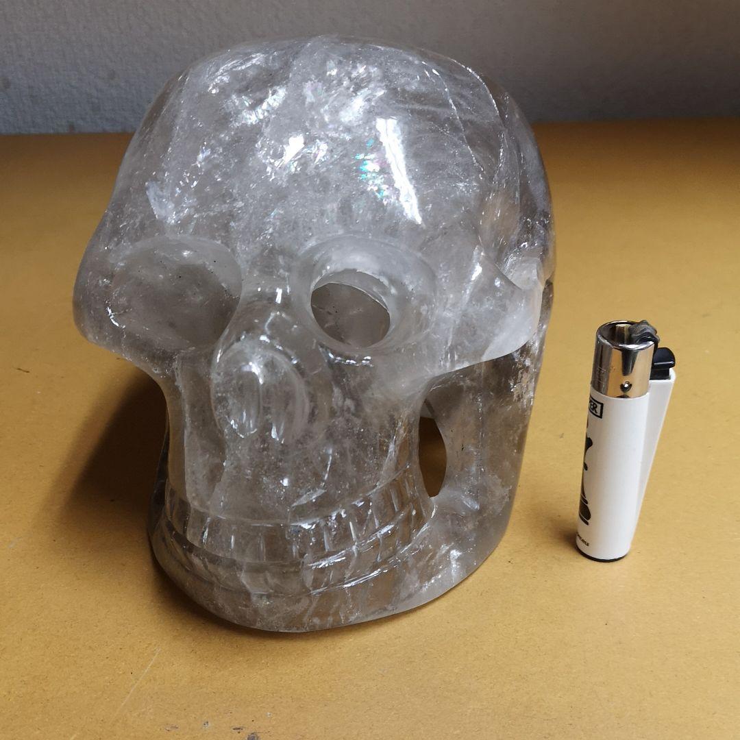 天然水晶スカル　特大　レインボー多数