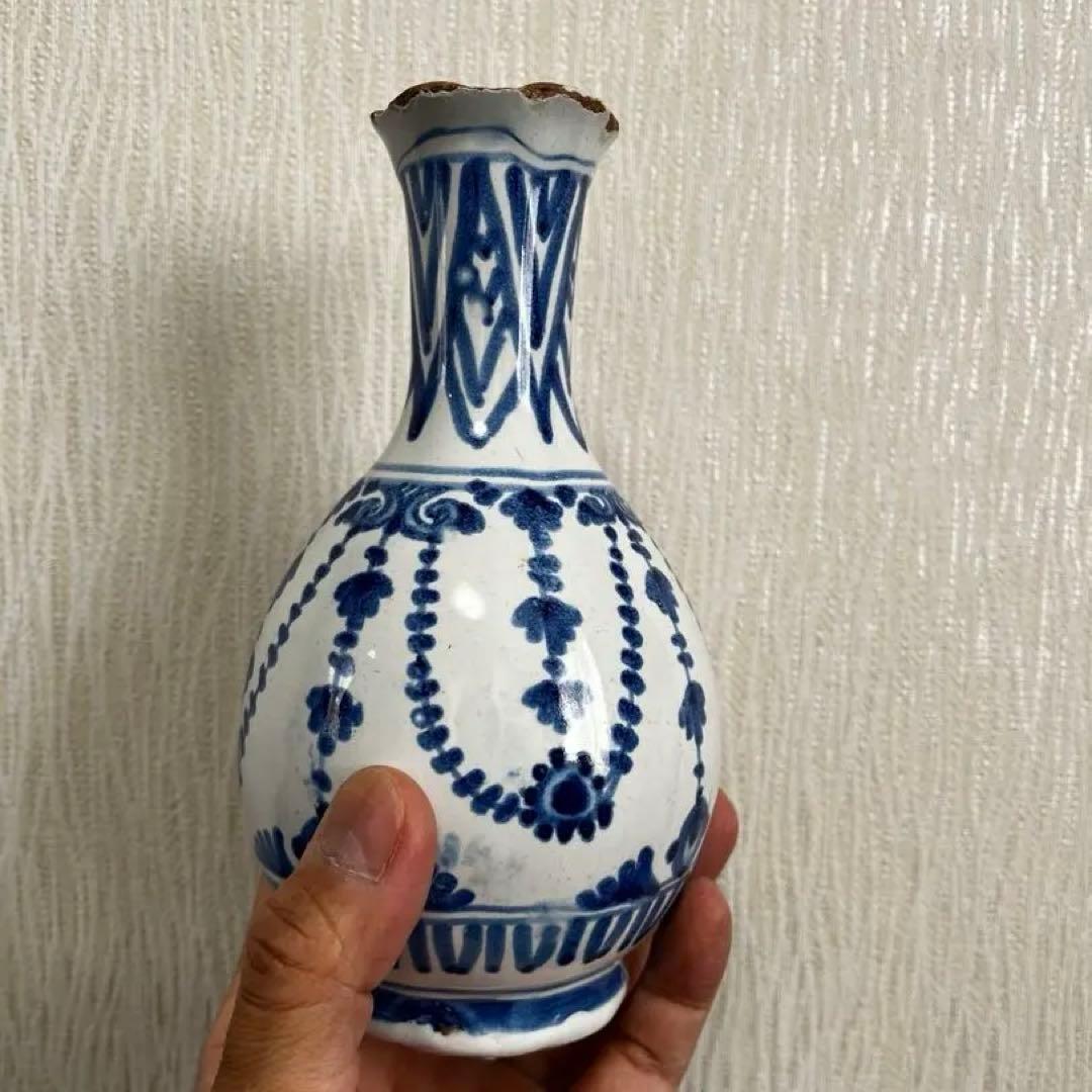 ヌヴェール窯　ファイアンス　徳利　花瓶