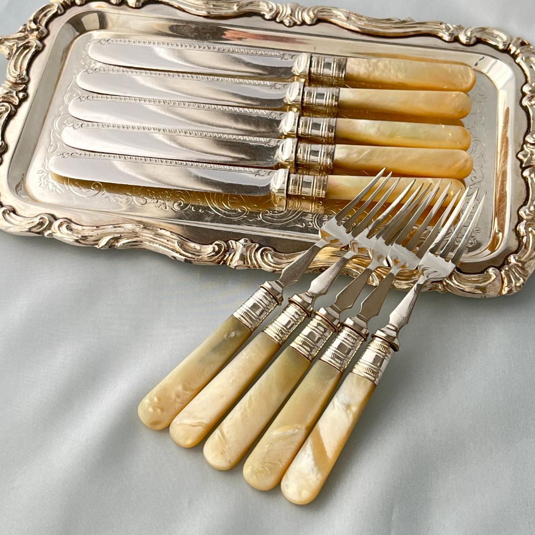 【John Sanderson & Son Ltd】【白蝶貝】パストリーセット