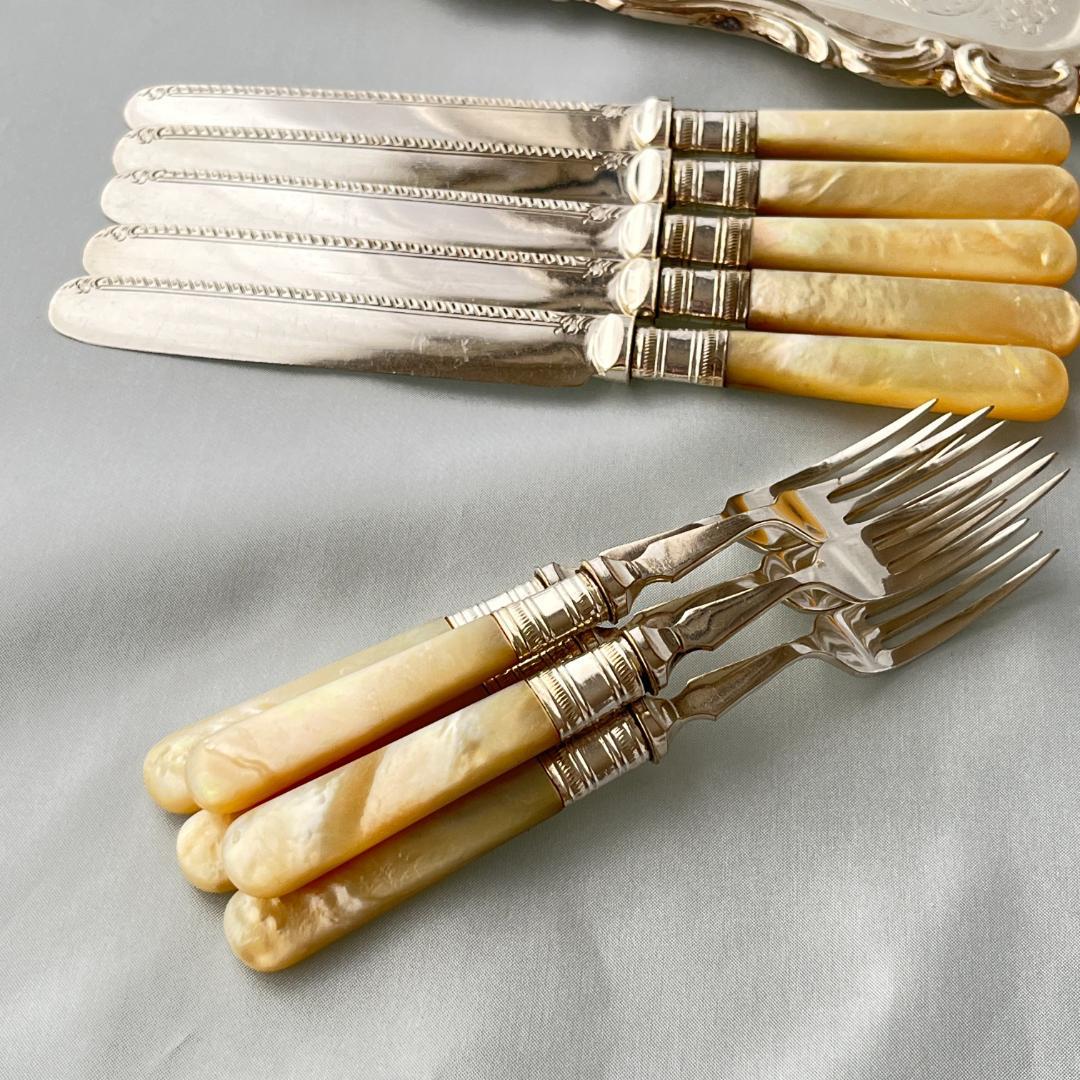 【John Sanderson & Son Ltd】【白蝶貝】パストリーセット