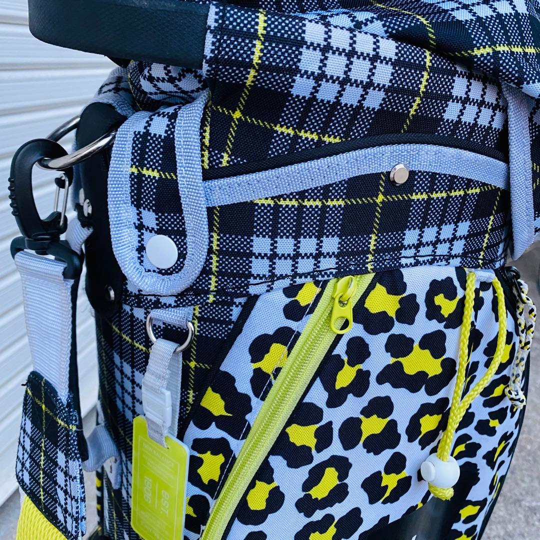 NEW BALANCE チェック柄ヒョウ柄　キャディバッグ　ゴルフ