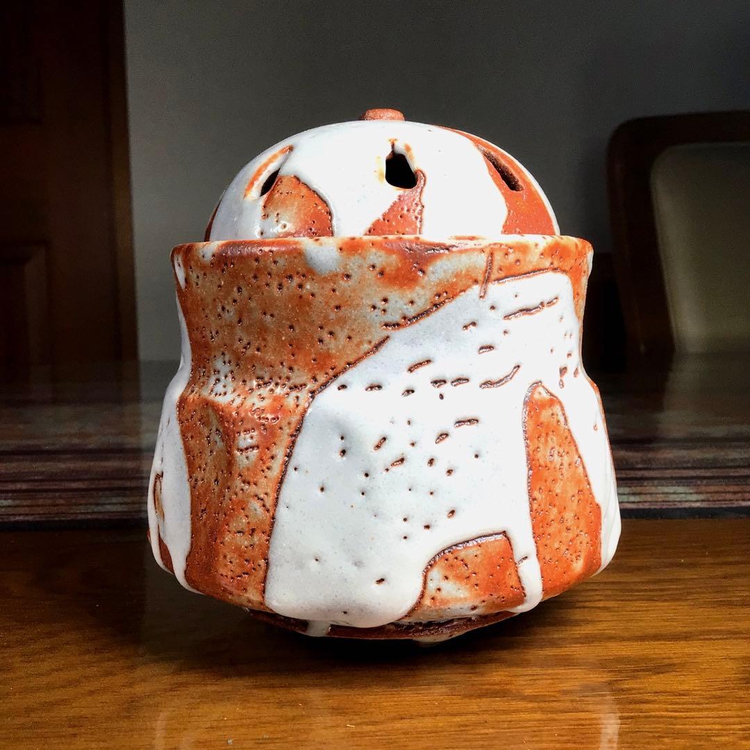 『冬うー特価』　志野焼　戸松万典　香炉　鼠志野