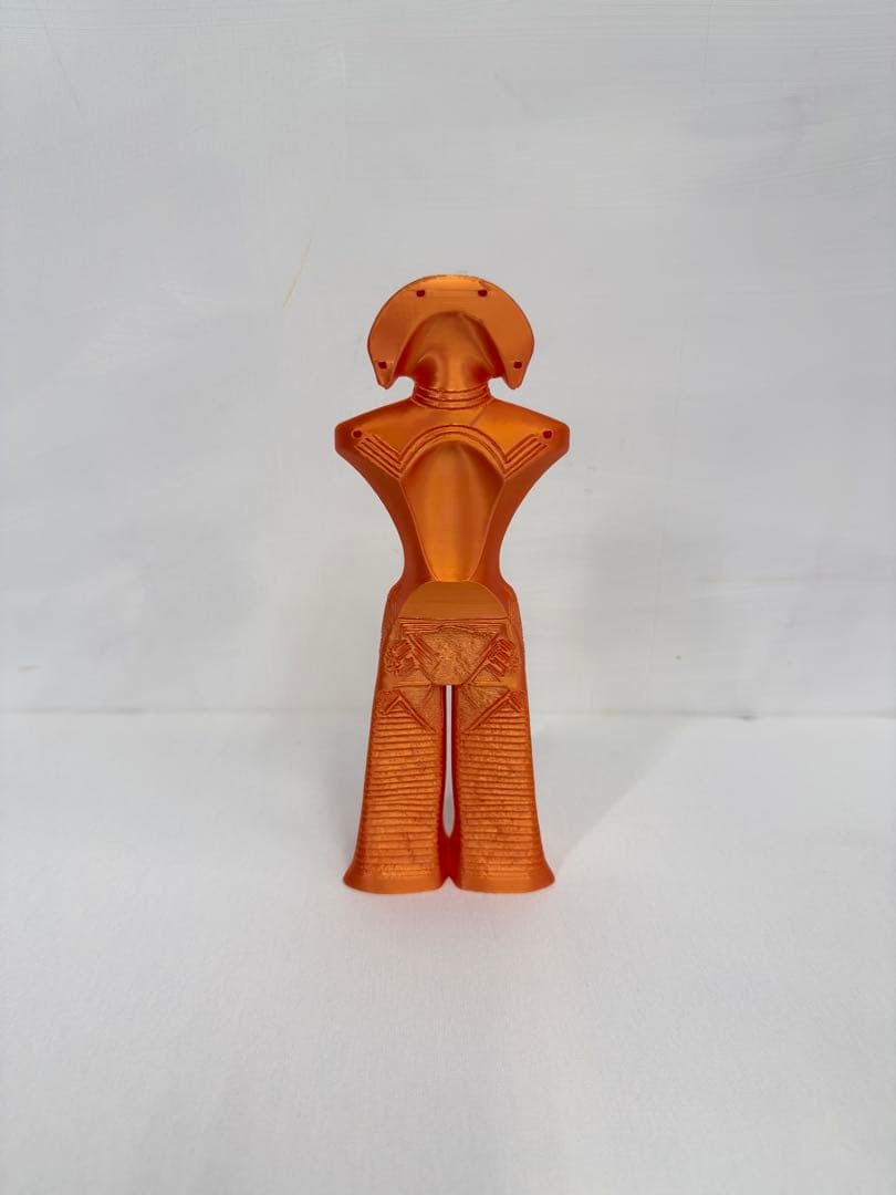 オレンジ色の国宝縄文土偶のレプリカ、3体セット、