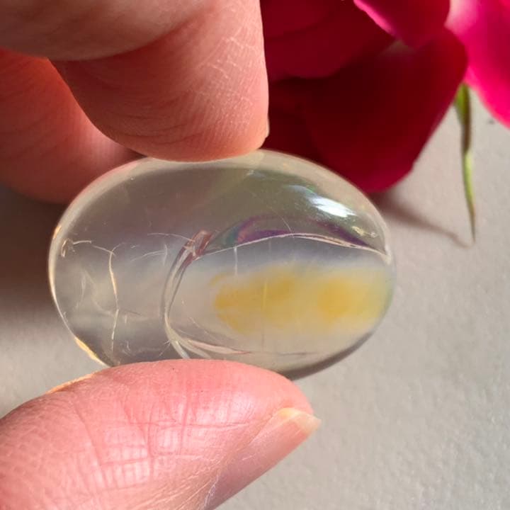 珍品！エッグインオパール29.64ct磨き石/鉱物標本