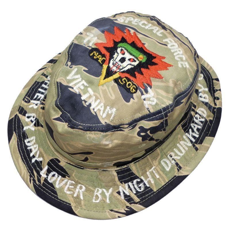 復刻ベトナム戦争タイガーストライプMACVSOG手振りミシン刺繍ブーニーハット