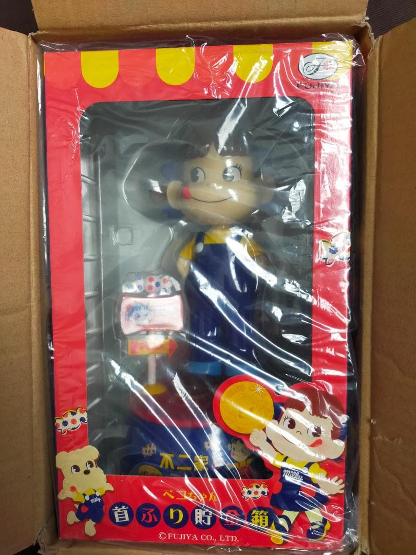 不二家　ペコちゃん首振り貯金箱